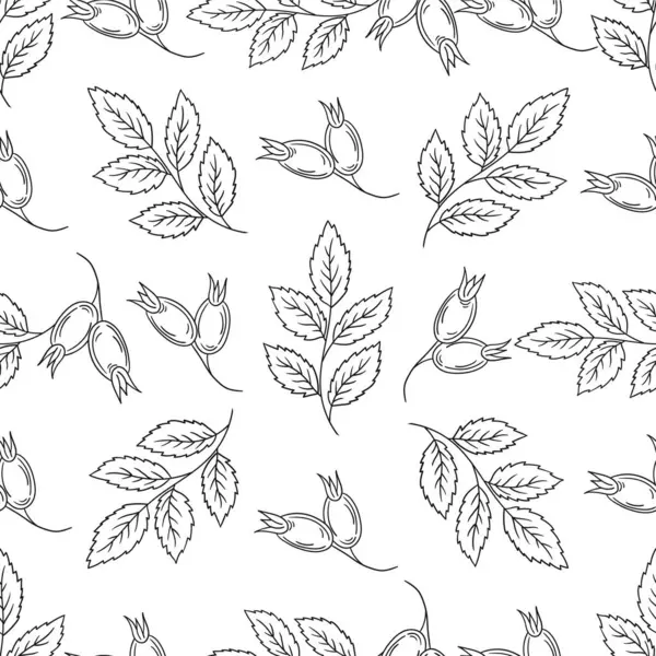 Rosehip 'te. Tek renkli çiçek desenli. Tekstil için el çizimi biçimi