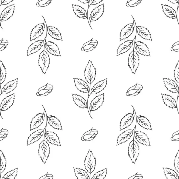 Rosehip 'te. Eldeki tekstil ya da mutfak için tek renkli çiçek deseni