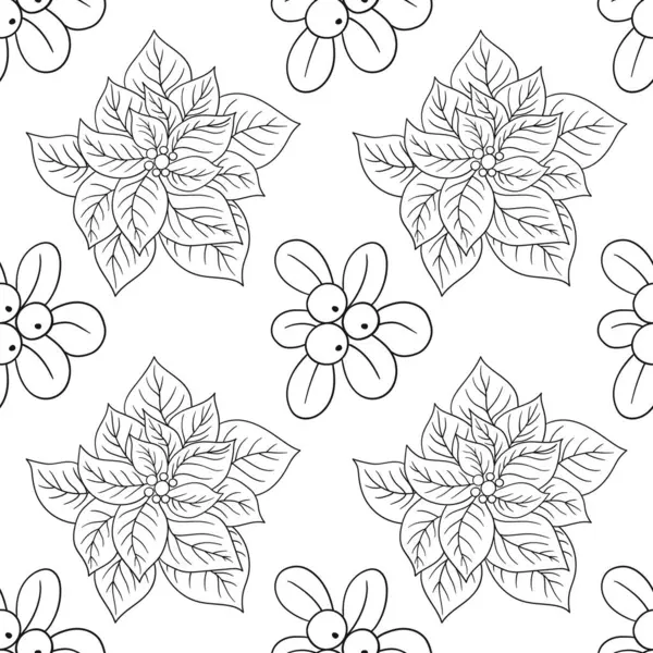 Zehirlenme. Elinde kusursuz bir Noel çizimi var. Tekstil ya da mutfak için tek renkli. Tasarım, tekstil, kumaş, duvar kağıdı, ambalaj için yazdır