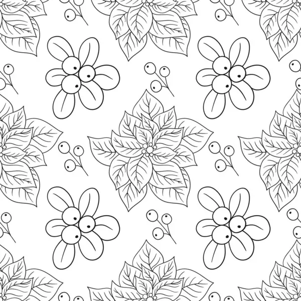 Zehirlenme. Elinde kusursuz bir Noel çizimi var. Tekstil ya da mutfak için tek renkli. Tasarım, tekstil, kumaş, duvar kağıdı, ambalaj kağıdı