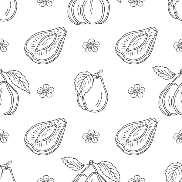 Erik. Tekstil ya da mutfak için desen. Tek renkli meyve deseni elde çizim tarzında. Tasarım, tekstil, kumaş, duvar kağıdı, ambalaj kağıdı, dekorasyon