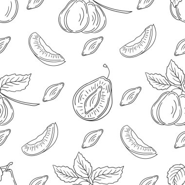 Erik. Tekstil ya da mutfak tarzı. Tek renkli meyve deseni. Tasarım, tekstil, kumaş, duvar kağıdı, ambalaj kağıdı, dekorasyon