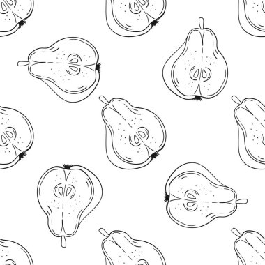 Armut. Tekstil ya da mutfak tarzı. Tek renkli meyve deseni. Tasarım, tekstil, kumaş, duvar kağıdı, ambalaj kağıdı, dekorasyon vesaire için yazdır