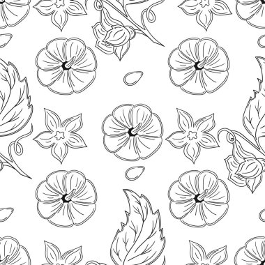 Tekstil ya da mutfak için desen. Balkabağım. Tek renkli sebze deseni elde çizim tarzında. Yazdır