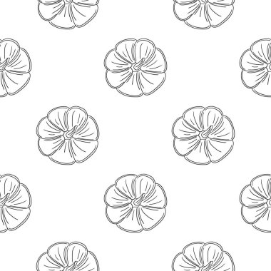 Tekstil ya da mutfak için desen. Balkabağım. Tek renkli sebze deseni elde çizim tarzında. Tasarım, tekstil, kumaş için yazdır