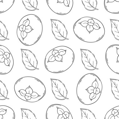 Tekstil ya da mutfak için desen. Hurma. Tek renkli meyve deseni elde çizim tarzında. Yazdır