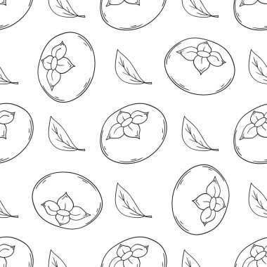 Tekstil ya da mutfak için desen. Hurma. Tek renkli meyve deseni elde çizim tarzında. Tasarım için yazdır