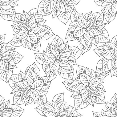 Tek renkli Noel deseni elde çizim tarzında. Zehirli duygu. Tekstil ya da mutfak için desen. Tasarım ve tekstil için yazdır