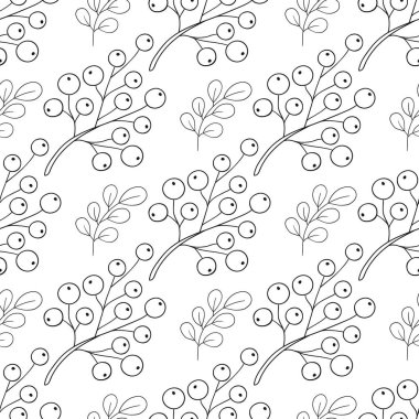 Tek renkli Noel deseni elde çizim tarzında. Zehirli duygu. Tekstil ya da mutfak için desen. Tasarım, tekstil, kumaş için yazdır