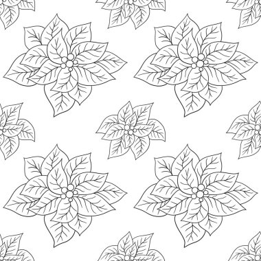 Tek renkli Noel deseni elde çizim tarzında. Tekstil ya da mutfak için desen. Zehirli duygu. Tasarım, tekstil, kumaş, duvar kağıdı için yazdır