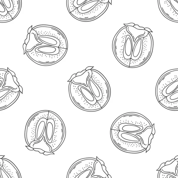 Hurma. Tekstil ya da mutfak için desen. Tek renkli meyve deseni elde çizim tarzında. Tasarım, tekstil, kumaş, duvar kağıdı, ambalaj kağıdı, dekorasyon vesaire için yazdır