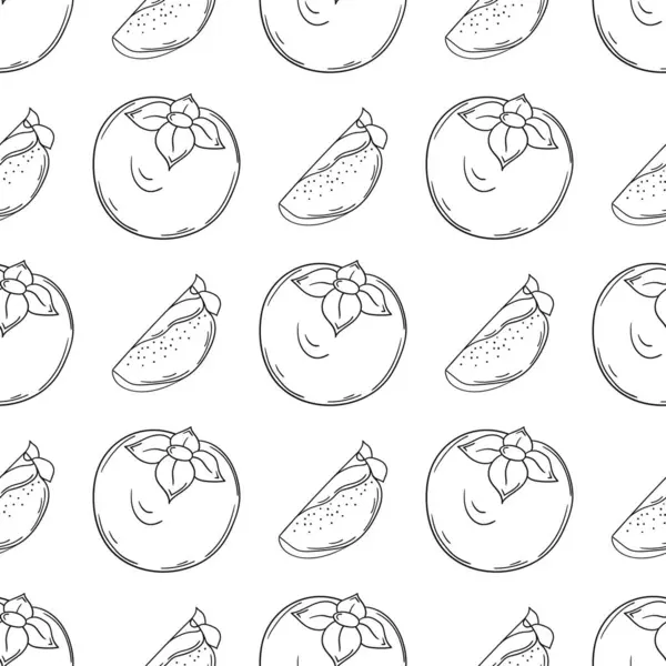 Hurma. Tekstil ya da mutfak tarzı. Tek renkli meyve deseni. Tasarım, tekstil, kumaş, duvar kağıdı için yazdır