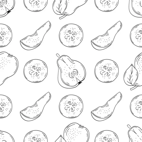 Armut. Tekstil ya da mutfak için desen. Tek renkli meyve deseni elde çizim biçimi