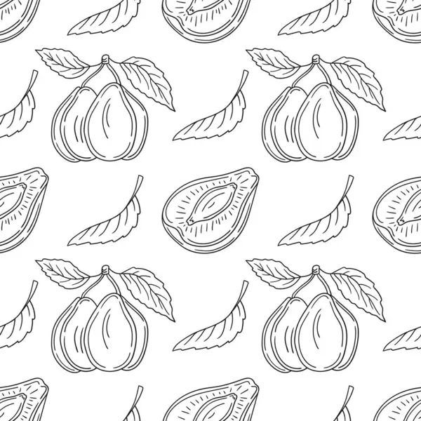 Tekstil ya da mutfak için desen. Erik. Tek renkli meyve deseni elde çizim biçimi