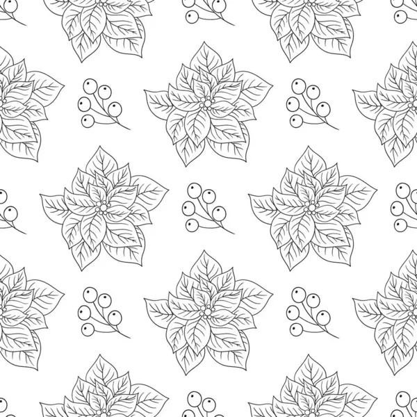 Zehirlenme. Tek renkli Noel deseni elde çizim tarzında. Tekstil ya da mutfak için desen. Tasarım, tekstil, kumaş için yazdır