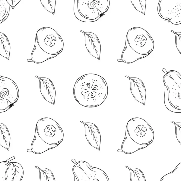 Tekstil ya da mutfak için desen. Armut. Tek renkli meyve deseni elde çizim tarzında. Tasarım, tekstil, kumaş, duvar kağıdı, ambalaj kağıdı, dekorasyon