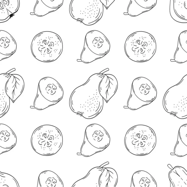Tekstil ya da mutfak için desen. Armut. Tek renkli meyve deseni elde çizim tarzında. Tasarım, tekstil, kumaş, duvar kağıdı, ambalaj kağıdı, dekorasyon vesaire için yazdır
