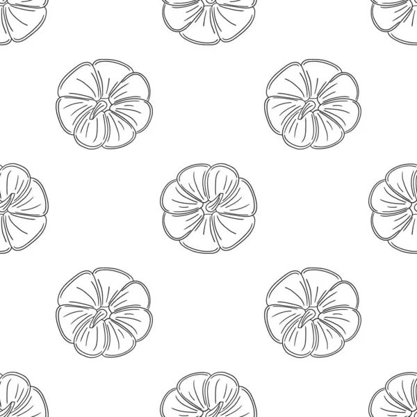 Tekstil ya da mutfak için desen. Tek renkli sebze deseni elde çizim tarzında. Balkabağım. Tasarım için yazdır