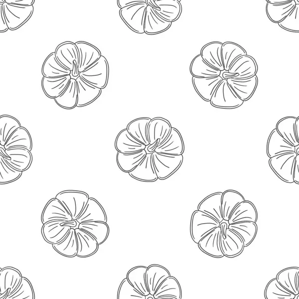 Tekstil ya da mutfak için desen. Tek renkli sebze deseni elde çizim tarzında. Balkabağım. Tasarım, tekstil, kumaş için yazdır