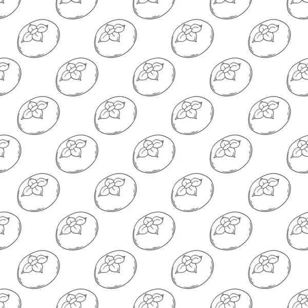 Tekstil ya da mutfak için desen. Tek renkli meyve deseni elde çizim tarzında. Hurma. Tasarım, tekstil, kumaş, duvar kağıdı, ambalaj kağıdı