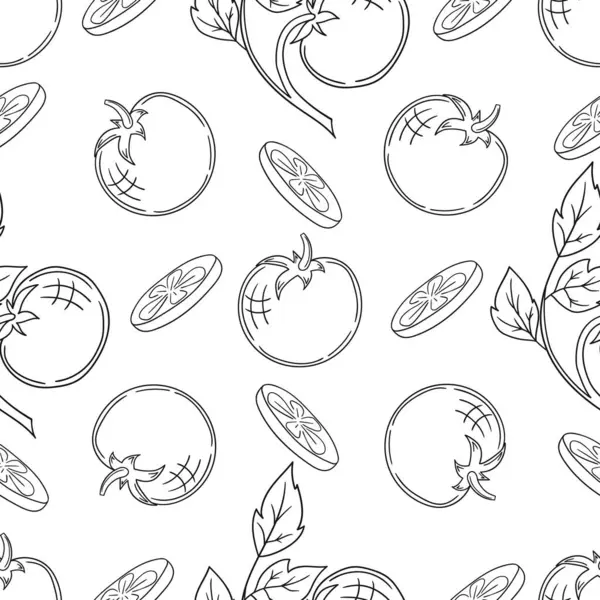 Tekstil ya da mutfak tarzı. Domates. Tek renkli sebze deseni. Tasarım ve tekstil için yazdır