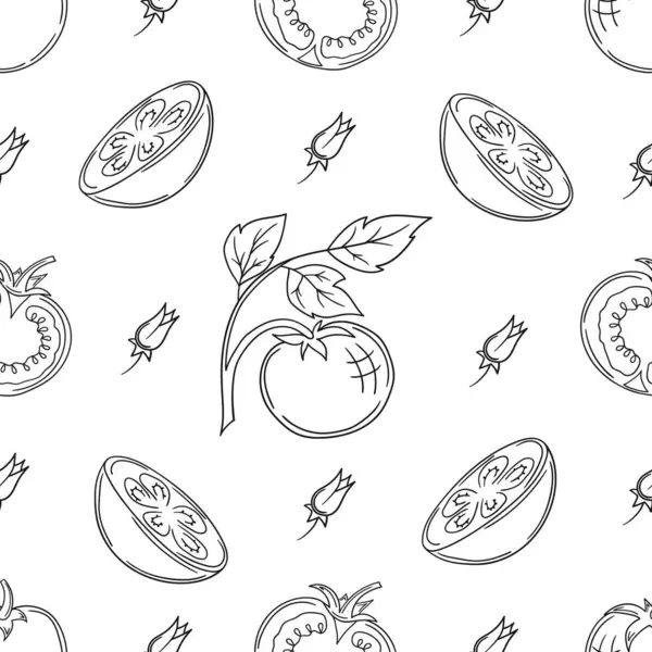 Tekstil ya da mutfak tarzı. Domates. Tek renkli sebze deseni. Tasarım, tekstil, kumaş, duvar kağıdı, ambalaj kağıdı, dekorasyon