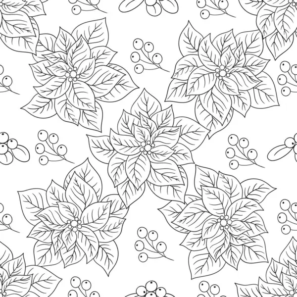 Tek renkli Noel deseni elde çizim tarzında. Zehirli duygu. Tekstil ya da mutfak için desen. Tasarım için yazdır