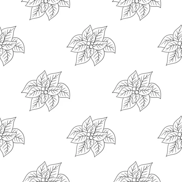 Tek renkli Noel deseni elde çizim tarzında. Tekstil ya da mutfak için desen. Zehirli duygu. Tasarım için yazdır