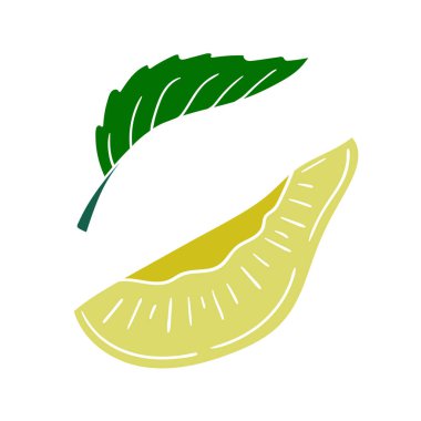 Sevimli meyve çizimi tarzı. Beyaz arka planda erik. Beyaz taslak. Kartpostallar, el ilanları, afişler için tasarım. Simge, imza, etiket