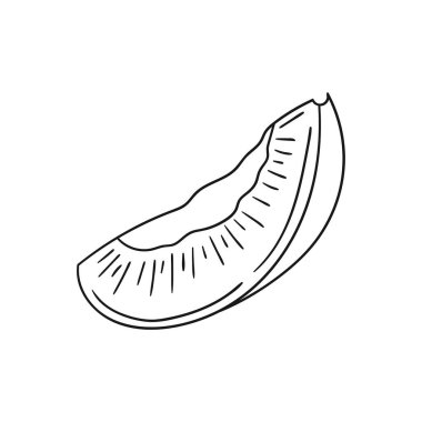 Sevimli meyve çizimi tarzı. Tek renkli olsun. Beyaz arkaplanda erik ikonu. Boyama kitapları ve çocuk eğitim oyunları için tasarım