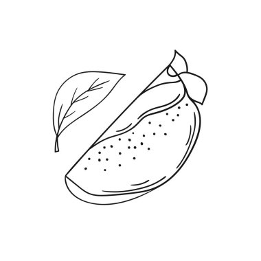 Sevimli meyve çizimi tarzı. Tek renkli olsun. Beyaz arkaplanda hurma simgesi. Boyama kitapları, çocuk eğitim oyunları için tasarlandı. Simge, imza, etiket