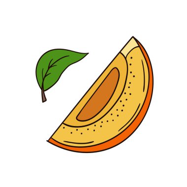 Sevimli meyve çizimi tarzı. Kartpostallar, el ilanları, afişler için tasarım. Beyaz arkaplanda hurma simgesi. Simge, imza, etiket