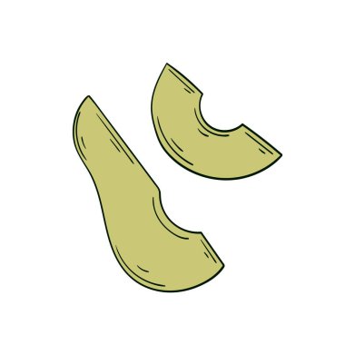 Sevimli meyve çizimi tarzı. Beyaz arkaplanda Avokado simgesi. Kartpostallar, el ilanları için tasarım