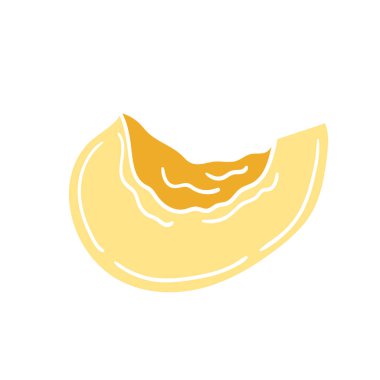 Sevimli meyve çizimi tarzı. Beyaz arkaplanda kayısı simgesi. Beyaz taslak. Tasarım