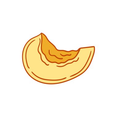 Sevimli meyve çizimi tarzı. Beyaz arkaplanda kayısı simgesi. Kartpostallar için tasarım