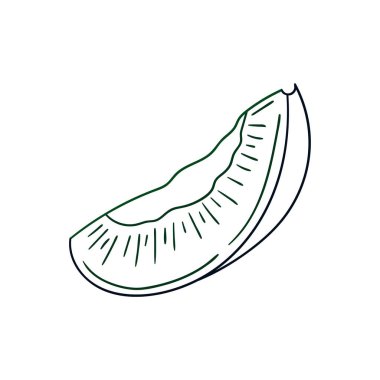 Elle çizim tarzında şirin çilek çizimi. Beyaz arkaplanda erik ikonu. Renk çizgisi. Kartpostallar, el ilanları için tasarım