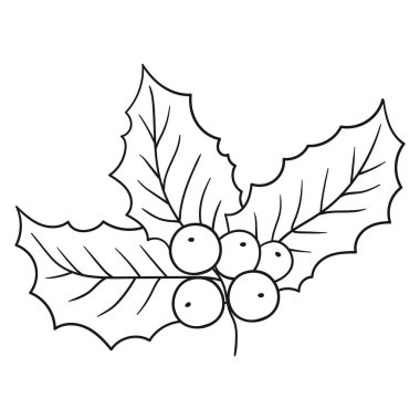 Elle çizim tarzında şirin çilek çizimi. Tek renkli olsun. Beyaz arka planda Holly simgesi. Boyama kitapları, çocuk eğitim oyunları için tasarlandı. Simge