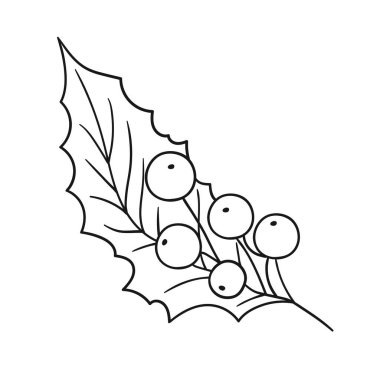 Elle çizim tarzında şirin çilek çizimi. Tek renkli olsun. Beyaz arka planda Holly simgesi. Boyama kitapları ve çocuk eğitim oyunları için tasarım