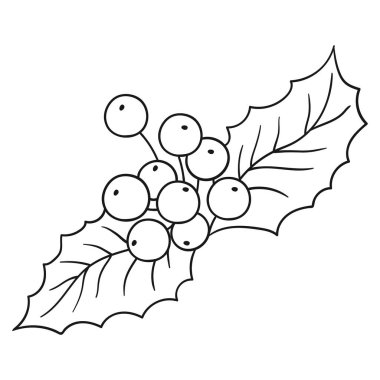 Elle çizim tarzında şirin çilek çizimi. Tek renkli olsun. Beyaz arka planda Holly simgesi. Boyama kitapları, çocuk eğitim oyunları için tasarlandı. Simge, imzala