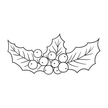 Elle çizim tarzında şirin çilek çizimi. Tek renkli olsun. Beyaz arka planda Holly simgesi. Boyama kitapları, çocuk eğitim oyunları için tasarlandı. Simge, imza, etiket