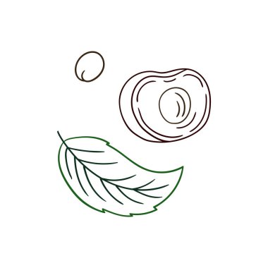 Elle çizim tarzında şirin çilek çizimi. Beyaz arka planda kiraz ikonu. Renk çizgisi. Kartpostallar, el ilanları, afişler için tasarım. Simge