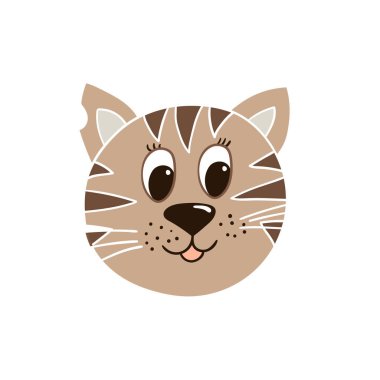 Elle çizim tarzında sevimli bir hayvan çizimi. Beyaz taslak. Beyaz arka plandaki kedi. Kartpostallar, el ilanları, afişler için tasarım. Simge, imzala