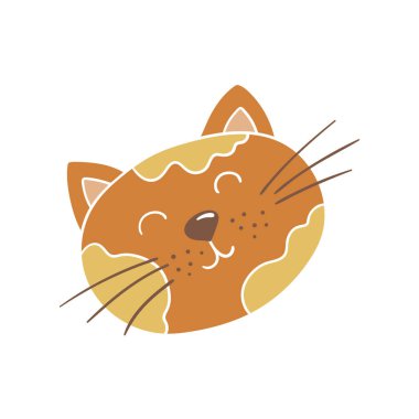 Elle çizim tarzında sevimli bir hayvan çizimi. Beyaz taslak. Beyaz arka plandaki kedi. Kartpostallar, el ilanları, afişler için tasarım. Simge, imza, etiket