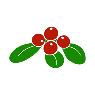 Holly beyaz arka planda. Elle çizim tarzında şirin çilek çizimi. Beyaz taslak. Kartpostallar, el ilanları, afişler için tasarım. Simge, imza, etiket