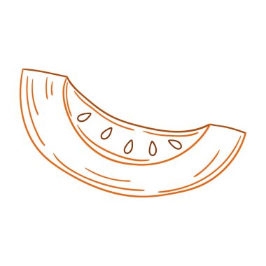 Sevimli sebze çizim stili. Beyaz arkaplanda balkabağı simgesi. Renk çizgisi. Tasarım