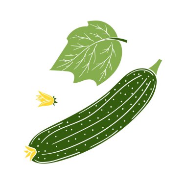 Sevimli sebze çizim stili. Beyaz arka planda salatalık. Beyaz taslak. Kartpostallar için tasarım