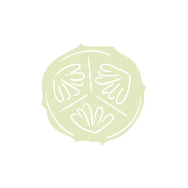 Sevimli sebze çizim stili. Beyaz arka planda salatalık. Beyaz taslak. Tasarım