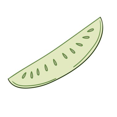 Sevimli sebze çizim stili. Beyaz arkaplanda salatalık simgesi. Kartpostallar, el ilanları, afişler için tasarım. Simge