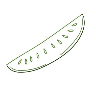 Sevimli sebze çizim stili. Beyaz arkaplanda salatalık simgesi. Renk çizgisi. Kartpostallar, el ilanları, afişler için tasarım. Simge