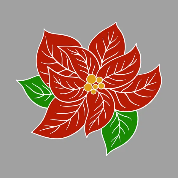 Sevimli çiçek çizimi tarzı. Gri arka planda zehirlenme. Beyaz taslak. Kartpostallar, el ilanları, afişler için tasarım. Simge, işaret, etiket, iğne, logo